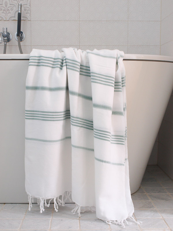 hammam towel white/grey-green